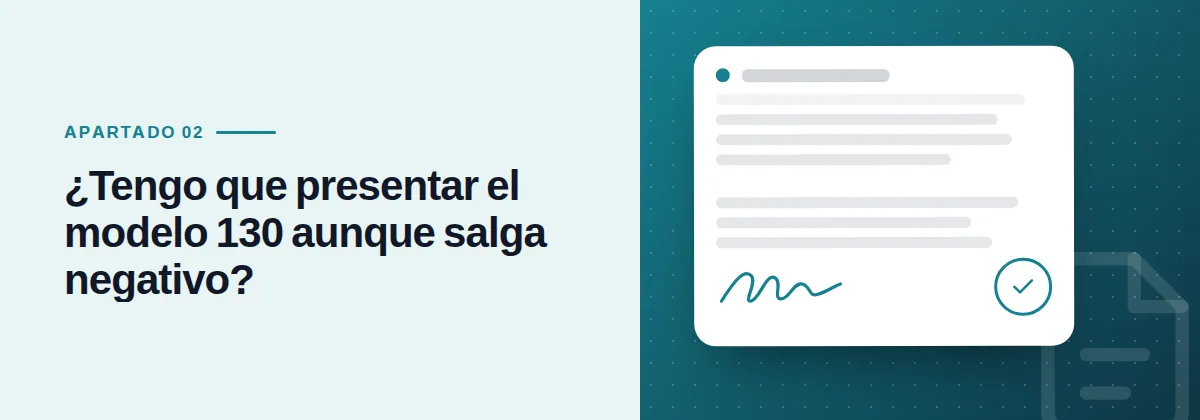 ¿Tengo que presentar el modelo 130 aunque salga negativo?