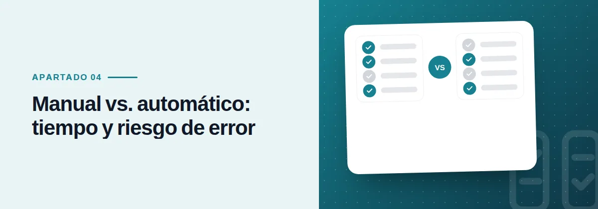 Manual vs. automático: tiempo y riesgo de error