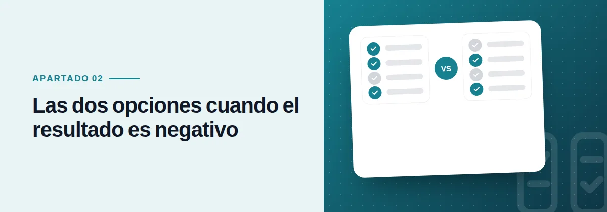 Las dos opciones cuando el resultado es negativo