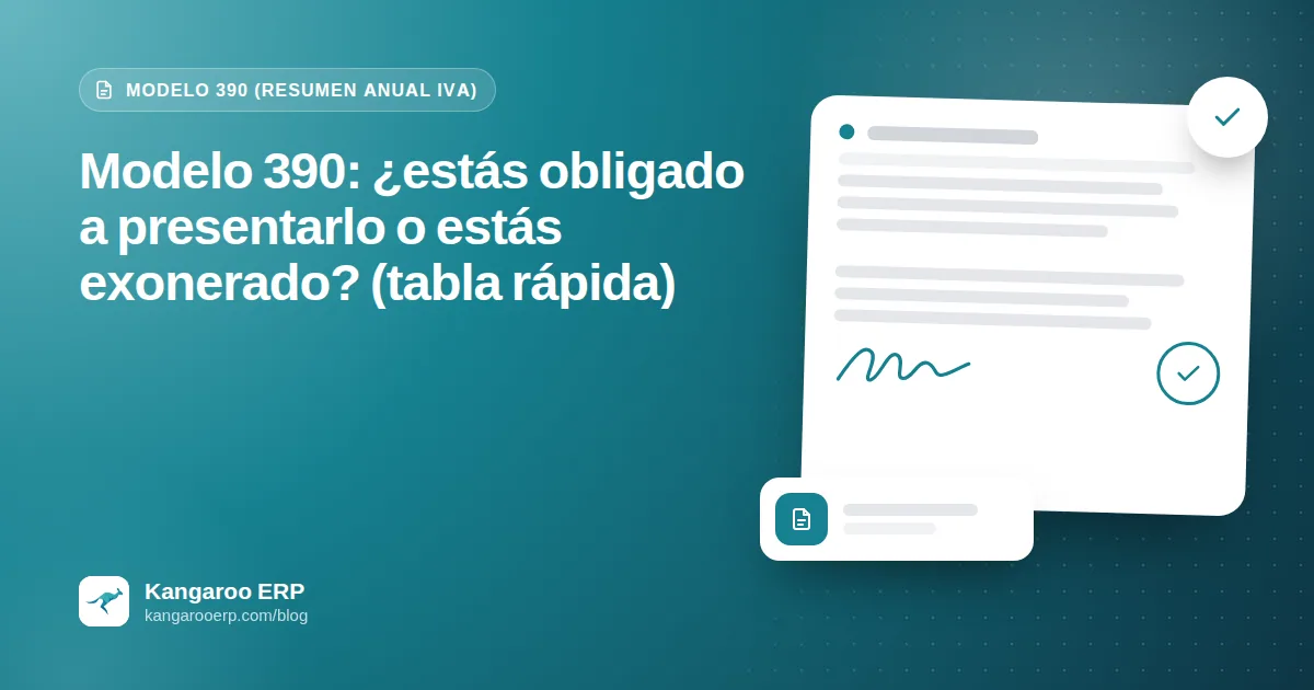 Modelo 390: ¿estás obligado a presentarlo o estás exonerado? (tabla rápida)